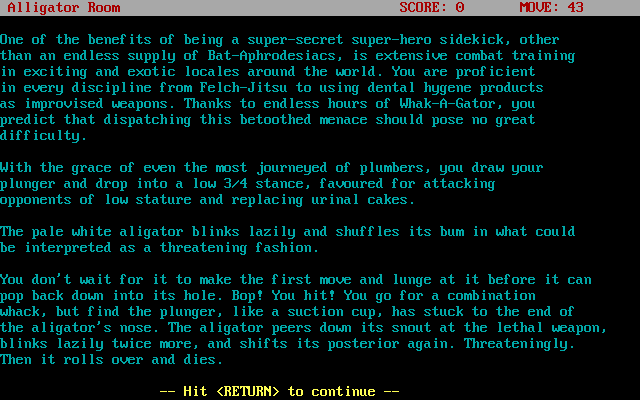 Mad Cow Man and Deep Fried Beef Fat Boy (DOS) screenshot: Eventually, the game darn near starts playing itself.