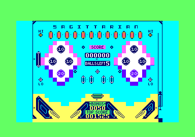 Pinball Wizard (Amstrad CPC) screenshot: Ready to launch the ball