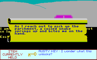 Invincible Island Remake (Windows) screenshot: Bit by the snake.
