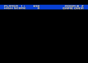 Ollie's Follies (Atari 8-bit) screenshot: I lost all my lives. Game over.