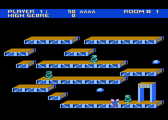 Ollie's Follies (Atari 8-bit) screenshot: I touched an enemy.