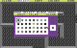 Arcade Game Construction Kit (Commodore 64) screenshot: Level editor - Screen editor