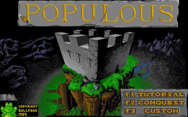 Populous (PC-98) screenshot: Title screen