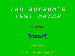 Ian Botham's Test Match (ZX Spectrum) screenshot: Load screen