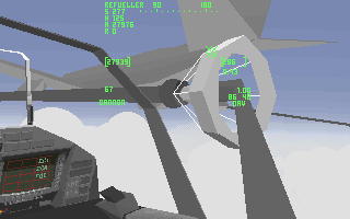 TFX (DOS) screenshot: Refueling ( cockpit view [F3] )