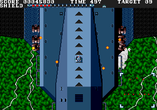 Granada (Genesis) screenshot: Stage 2 takes place on a gigantic plane