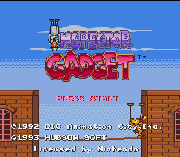 Inspector Gadget (SNES) screenshot: Title screen.