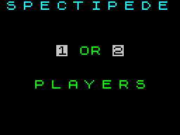 Spectipede (ZX Spectrum) screenshot: .. 1 or 2 players