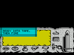 Times of Lore (ZX Spectrum) screenshot: It is possible to play the game without loading a character by loading straight from the 'game' side of the tape. Then the game loads straight to this screen.