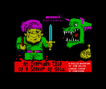 An Everyday Tale of a Seeker of Gold (ZX Spectrum) screenshot: Title screen