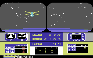 Space Shuttle: A Journey into Space (Commodore 64) screenshot: Here's the satellite you need to recover