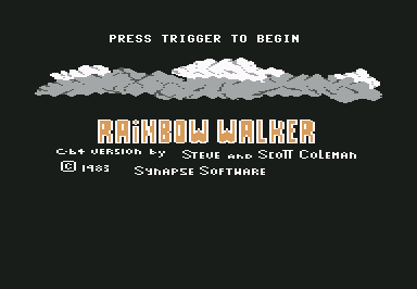 Rainbow Walker (Commodore 64) screenshot: Title screen and credits