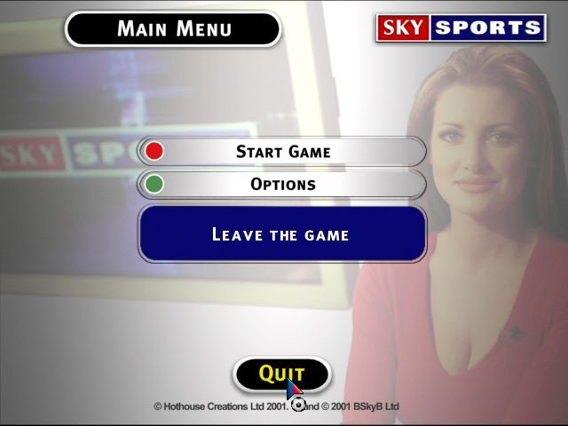 Sky Sports Football Quiz (Windows) screenshot: The main menu