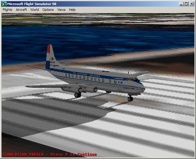 VIP Classic Airliners (Windows) screenshot: A Vickers Viscount in KLM colours