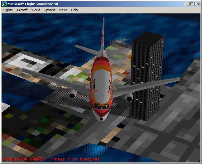 VIP Classic Airliners (Windows) screenshot: A Boeing 737-2C0 in Frontier colours