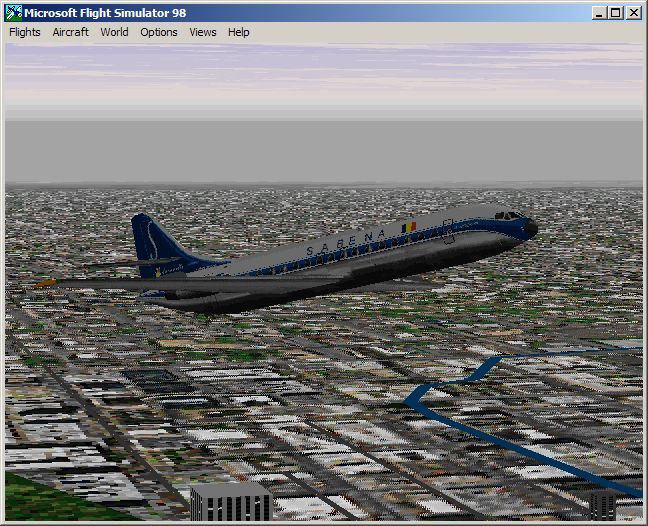 VIP Classic Airliners (Windows) screenshot: The Caravelle III in Sabena's colours