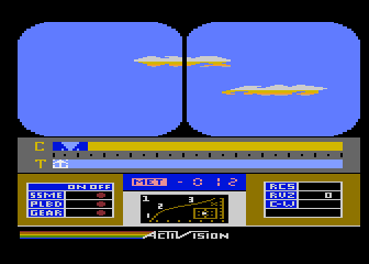 Space Shuttle: A Journey into Space (Atari 5200) screenshot: T - 12 seconds to liftoff!