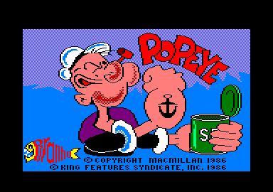 Popeye (Amstrad CPC) screenshot: Loading screen (Piranha)