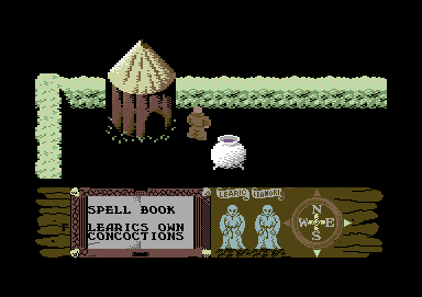 Feud (Commodore 64) screenshot: Starting at my cauldron.