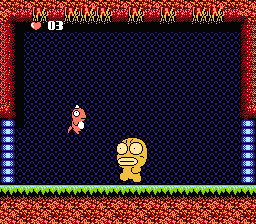 Ufouria: The Saga (NES) screenshot: Another boss. This one looks angry!