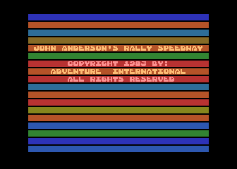 Rally Speedway (Atari 8-bit) screenshot: Title screen