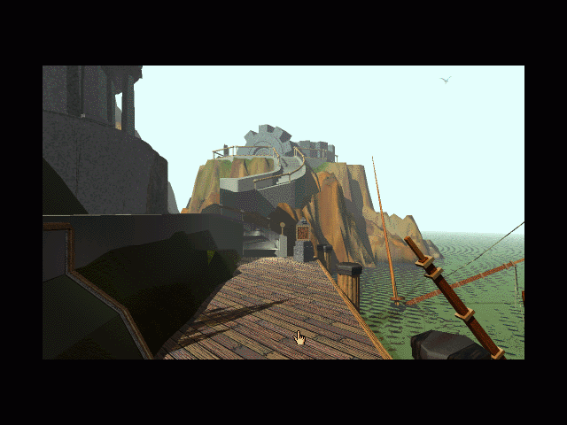 Myst (Macintosh) screenshot: Game start on dock