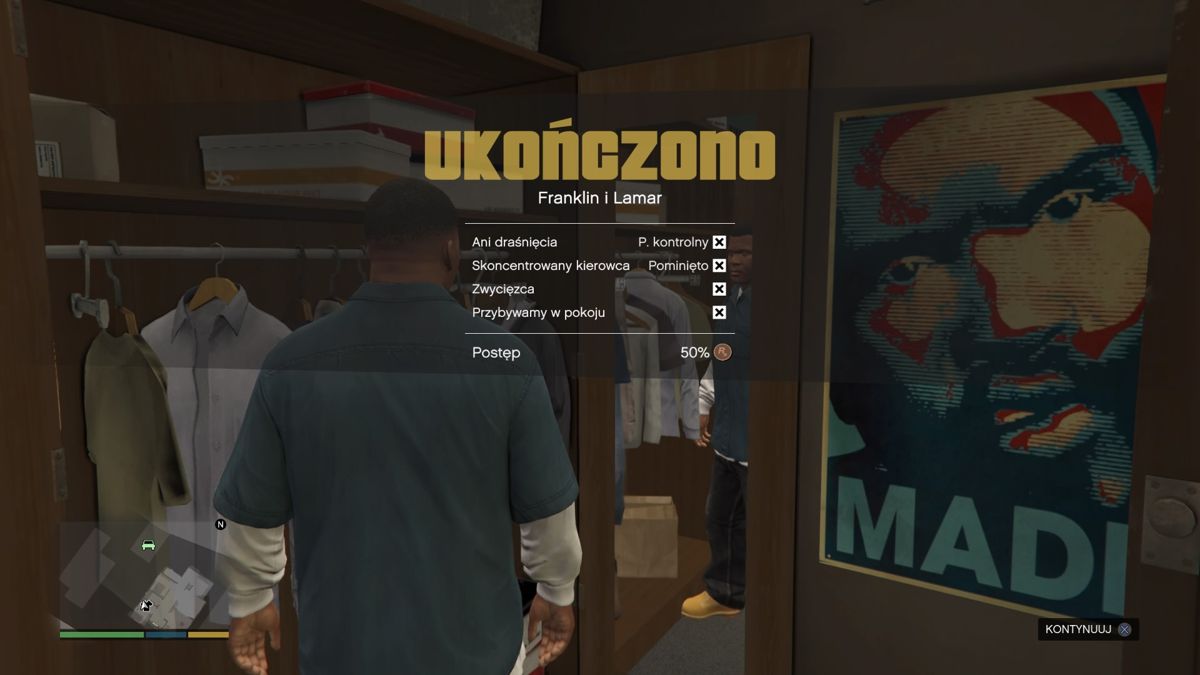 Grand Theft Auto V (PlayStation 4) screenshot: Mission completed