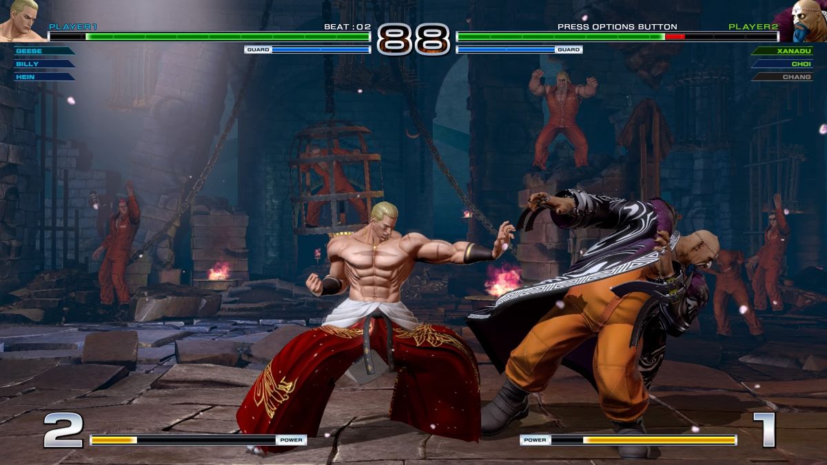 The King of Fighters XIV (PlayStation 4) screenshot: Geese Howard takes on fellow-villain and new character Xanadu