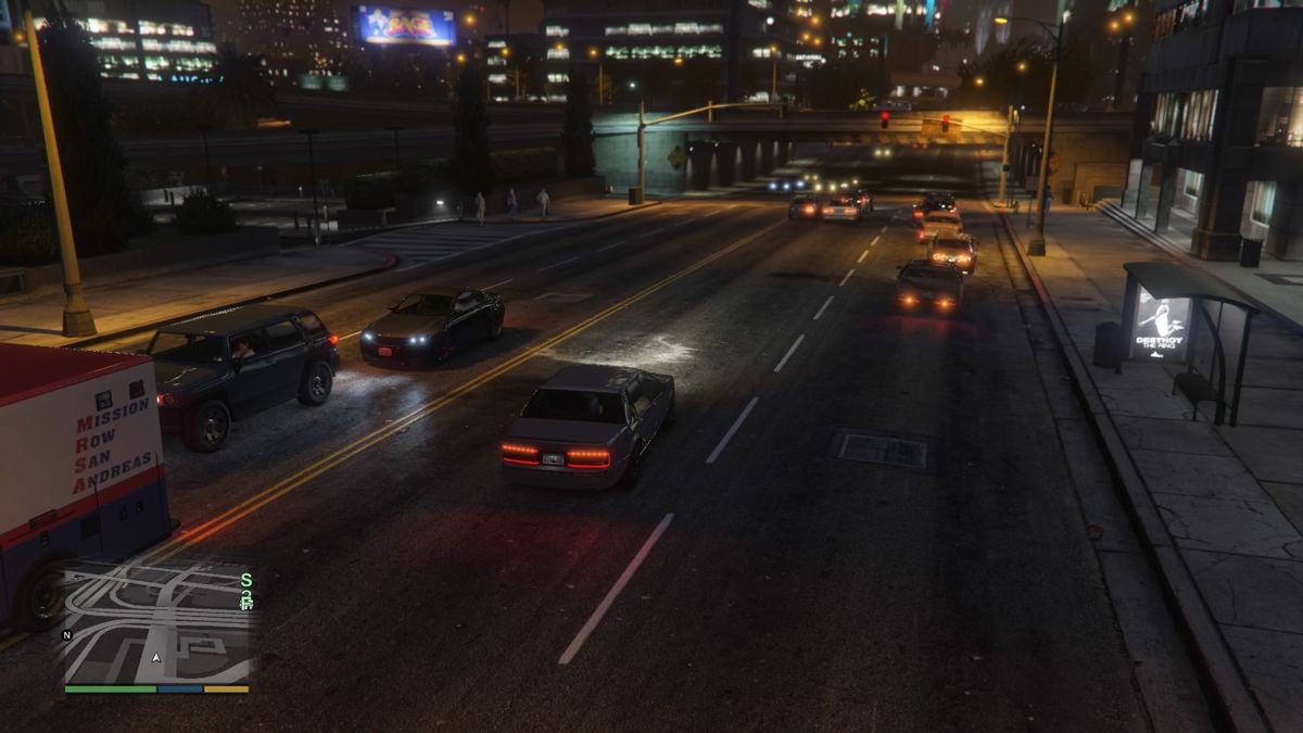 Grand Theft Auto V (PlayStation 4) screenshot: Back camera view