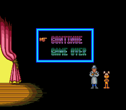 Inspector Gadget (SNES) screenshot: Game Over screen
