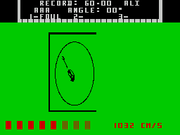 Game Set and Match 2 (ZX Spectrum) screenshot: Hammer : The Z & X keys are used to increase the rate of spin and the space key is used to release the hammer. As with previous games it's vital to hold the space key to get a good angle of release