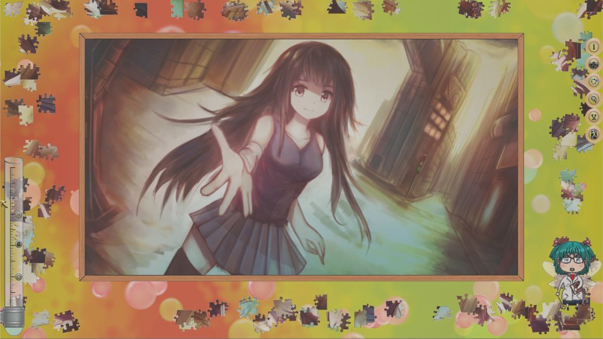 Pixel Puzzles 2: Anime (Windows) screenshot: At the start of each puzzle, the complete picture is shown for a short time.