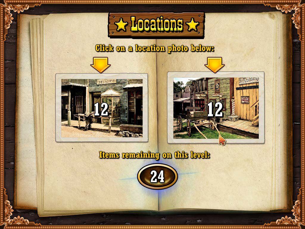 Wild West Quest (Windows) screenshot: Locations