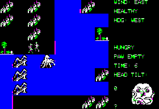Crush, Crumble and Chomp! (Apple II) screenshot: A sea monster attacks