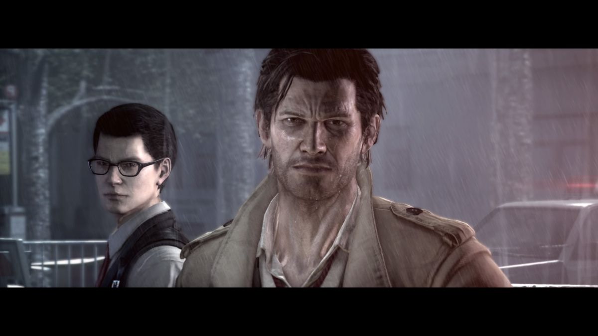 The Evil Within (PlayStation 4) screenshot: The protagonist, arriving at the scene of the crime