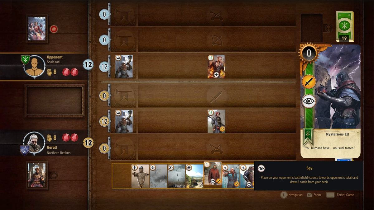 The Witcher 3: Wild Hunt - Ballad Heroes Neutral Gwent Card Set (PlayStation 4) screenshot: New Mysterious Elf card