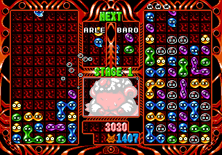 Puyo Puyo 2 (Genesis) screenshot: Got the computer opponent on the ropes