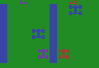 Street Racer (Atari 2600) screenshot: Racecar racing