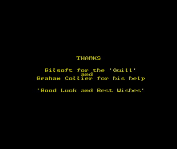 From Out of a Dark Night Sky (ZX Spectrum) screenshot: Credits
