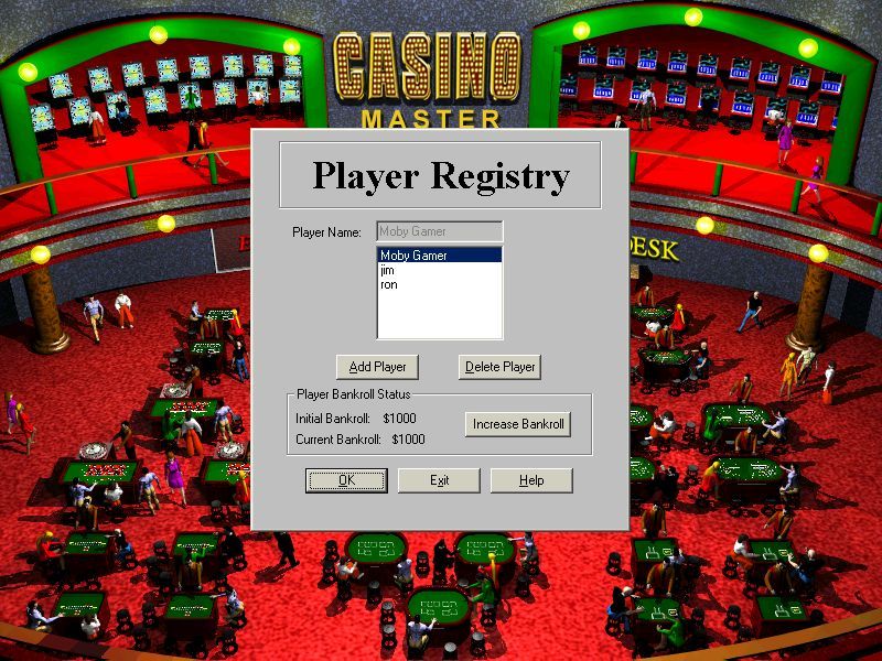 Casino Master (Windows) screenshot: The game starts here