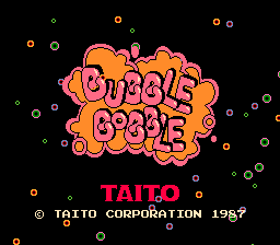 Bubble Bobble (NES) screenshot: Title screen (Japanese Famicom Disk System)