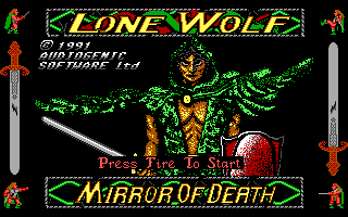 Lone Wolf: The Mirror of Death (DOS) screenshot: Title screen