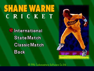Shane Warne Cricket (Genesis) screenshot: Match modes