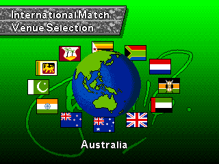 Shane Warne Cricket (Genesis) screenshot: International match teams
