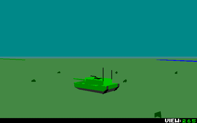 M1 Tank Platoon (PC-98) screenshot: 3rd person view