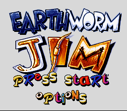 Earthworm Jim (SNES) screenshot: Title Screen
