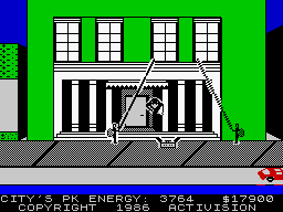 Ghostbusters (ZX Spectrum) screenshot: What can I say? The 128k version was only released in UK in 1986, because 128k were originally published in Spain. Fantastic isn't it? (128K)