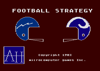 Computer Football Strategy (Atari 8-bit) screenshot: Title