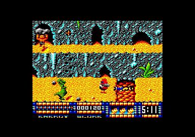 Renegade III: The Final Chapter (Amstrad CPC) screenshot: I died in the lava.