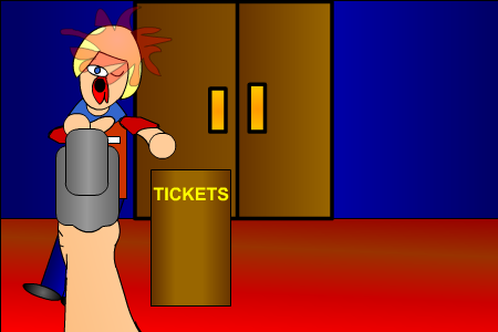 Postal (Browser) screenshot: Headshot for the ticket collector.